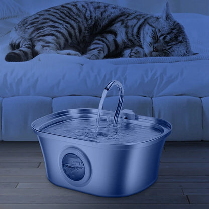 3.2L  Cat Water Fountain With Water Level Window,Stainless Steel Automatic Pet Water Fountain,Dog Water Dispenser Durable  USB