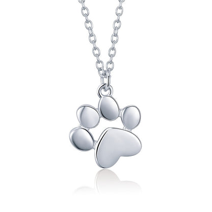 Footprint dog cat paw print foot necklace