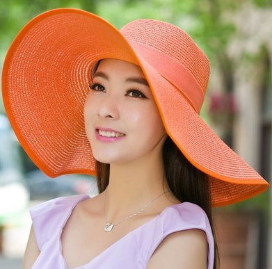 Summer Korean version of the tide hat female folding summer beach hat sun hat