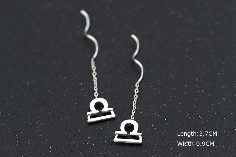 Personality 12 Constellation Ear Line Temperament Wave Ear Chain Earring