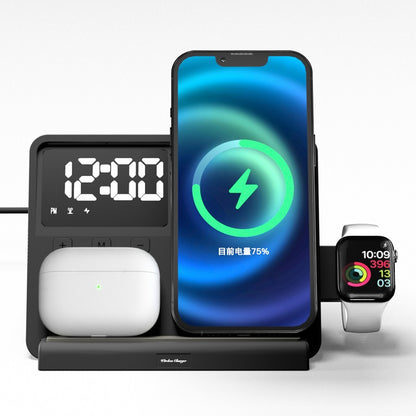 The thermometer clock supports wireless charging and night light charging