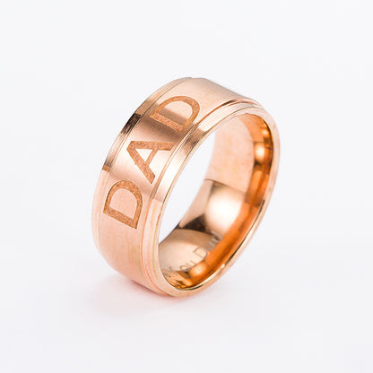 Monogram ring titanium steel ring