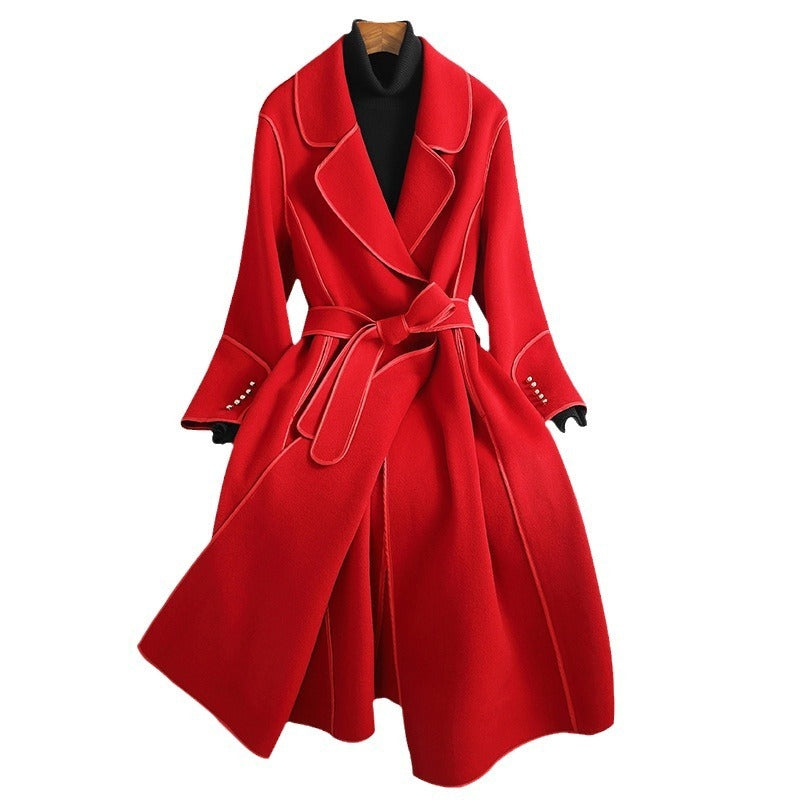 Overcoat Women's Slimming Mid-length Over-the-knee High-end Woolen Coat