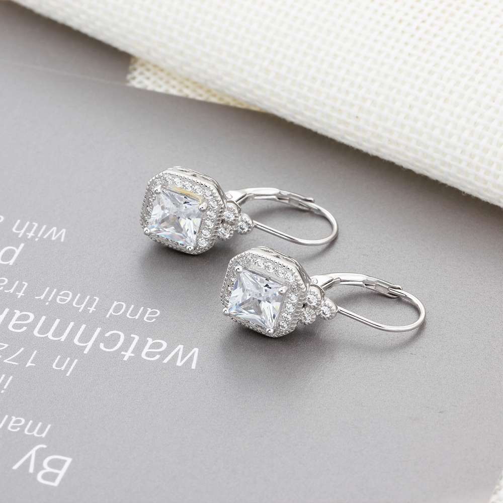 s925 sterling silver rhinestone earrings