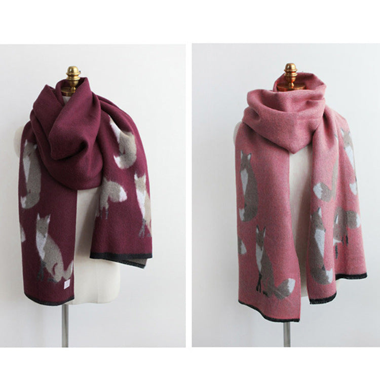 Fashionable Ladies Thick Warm Jacquard Scarf