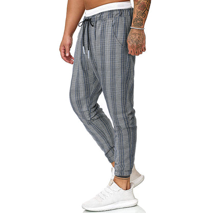 Fashion check casual trousers