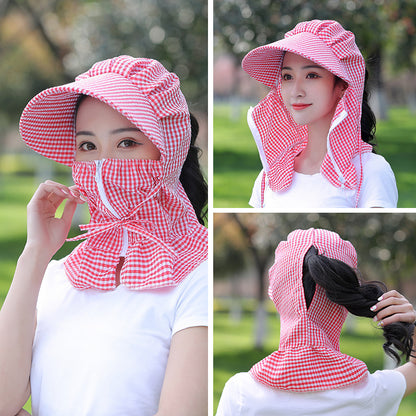 Sun protection hat female cover face summer