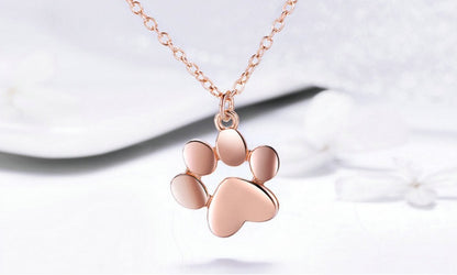 Footprint dog cat paw print foot necklace