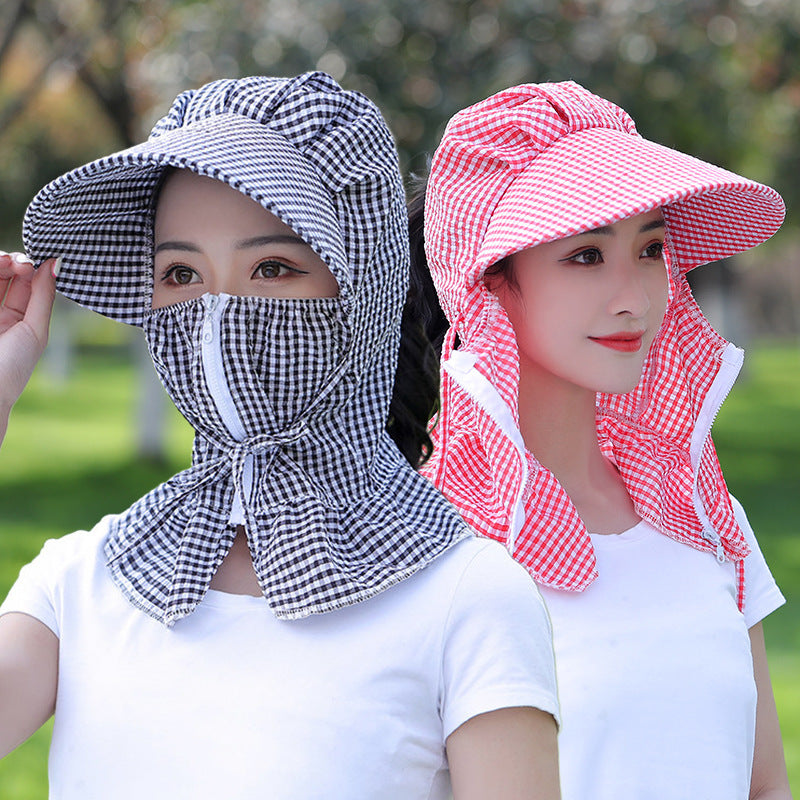 Sun protection hat female cover face summer