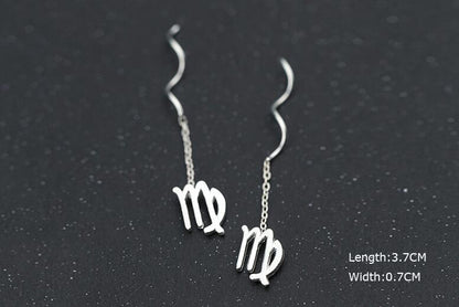 Personality 12 Constellation Ear Line Temperament Wave Ear Chain Earring