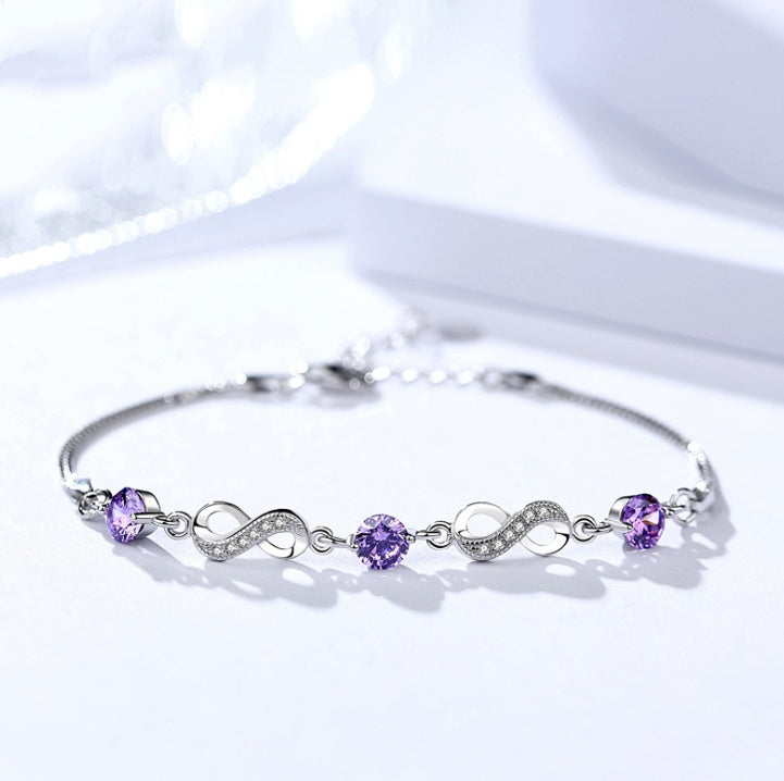 S925 Sterling Silver Bracelet Jewelry Diamond crystalfashionable female jewelry factory wholesale agent silver