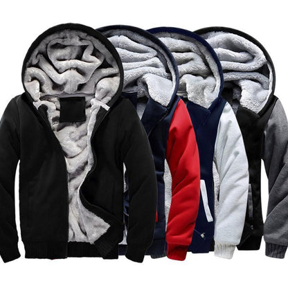 Hooded Fleece Baseball Jacket