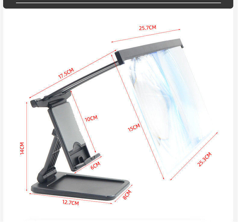 Mobile Phone Screen Amplifier Ultra-Clear 12-Inch Anti-Blue Light Multifunctional Folding Portable Mobile Phone Stand Screen Amplifier