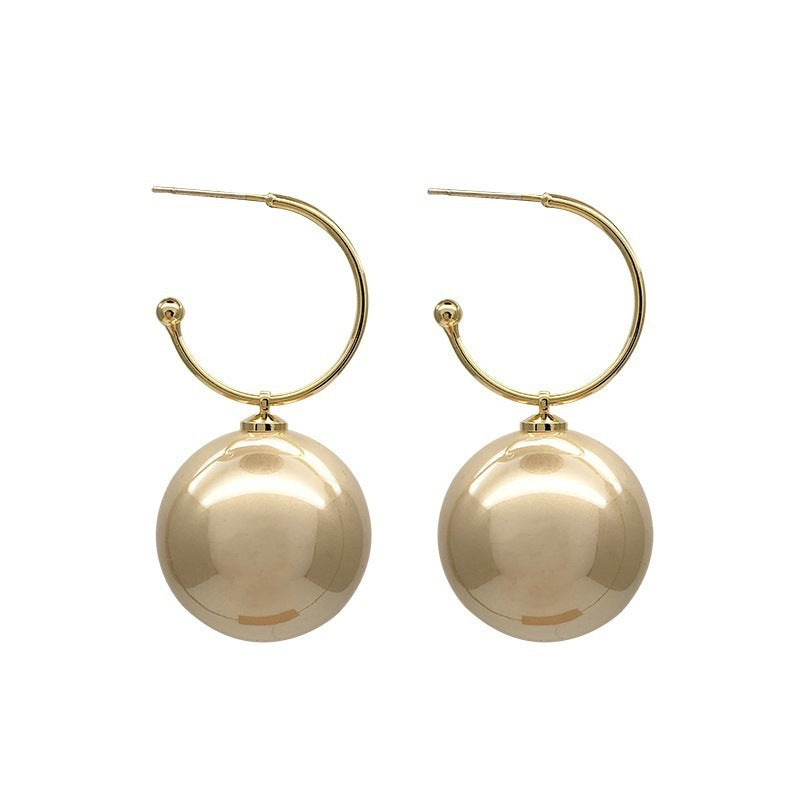 Silver Post Champagne Pearl Earrings