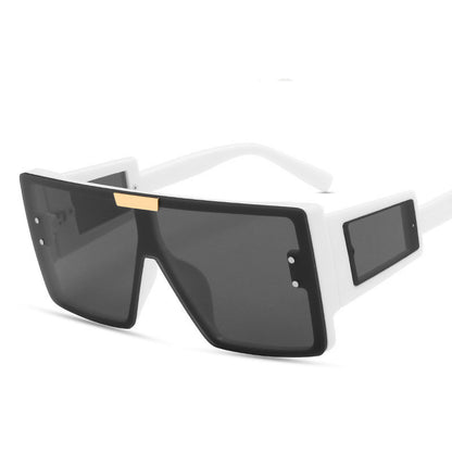 Large Square Frame Sunglasses Personality Wide-Legged Small Window Sunglasses Trendy One-Piece Sunglasses