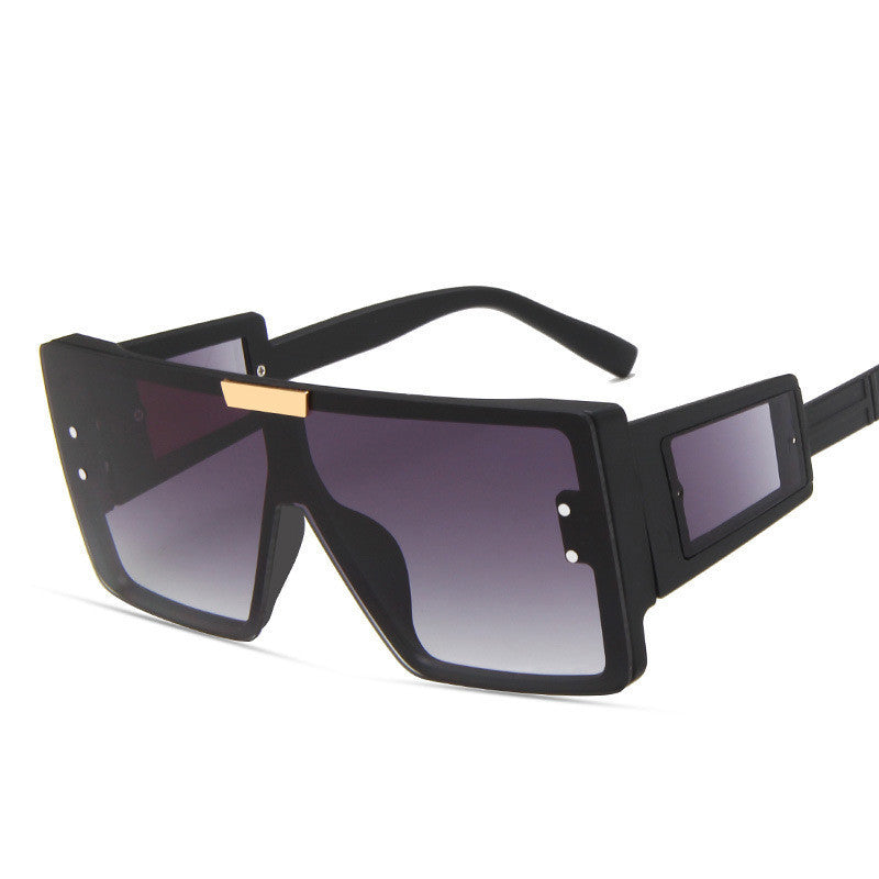 Large Square Frame Sunglasses Personality Wide-Legged Small Window Sunglasses Trendy One-Piece Sunglasses