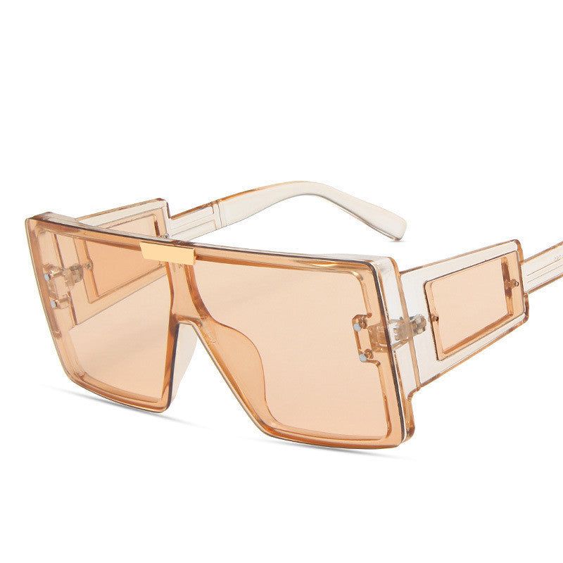 Large Square Frame Sunglasses Personality Wide-Legged Small Window Sunglasses Trendy One-Piece Sunglasses