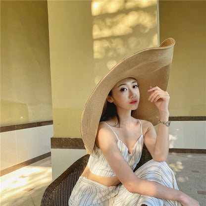 Women's Straw Hat With Oversized Brim 30cm