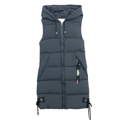 Slim Mid-length Down Cotton Vest Jacket