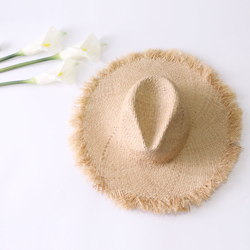 Spring And Summer New Korean Style Jazz Straw Hat, Casual Fashion Hat, Ladies Sunscreen Sun Hat, Beach Hat