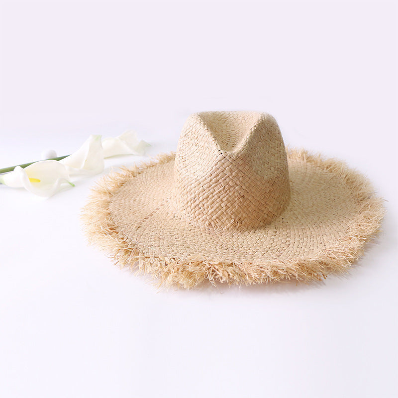 Spring And Summer New Korean Style Jazz Straw Hat, Casual Fashion Hat, Ladies Sunscreen Sun Hat, Beach Hat