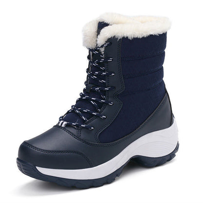 Outdoor Warm, Waterproof, Ski Boots, High-Tube, Thick-Soled Cotton Shoes, Plus Velvet Thickening