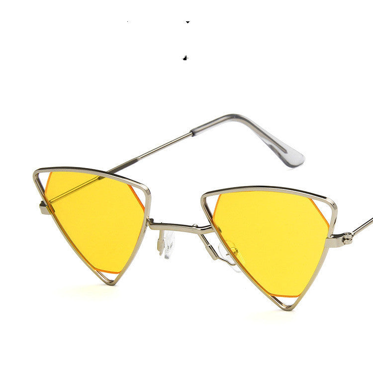 RBRARE Retro Alloy Triangle Punk Sunglasses Men Hollow Eyewear Candy Colors Gradient Vintage Gothic Sun Glasses For Women