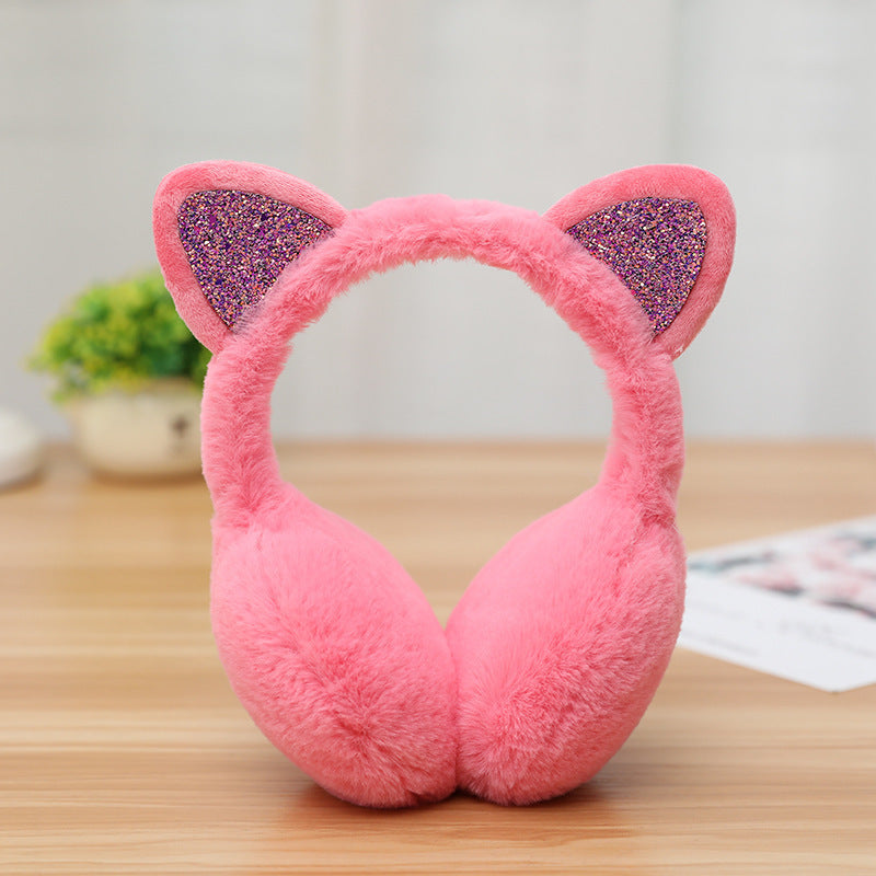 New Cute Rabbit Ears Bowknot Earmuffs For Ladies Winter Rabbit Fur Earmuffs