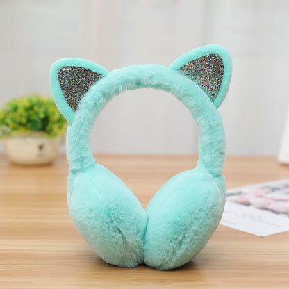 New Cute Rabbit Ears Bowknot Earmuffs For Ladies Winter Rabbit Fur Earmuffs