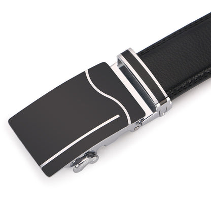 Men's Business Casual Leather Belt With Automatic Buckle