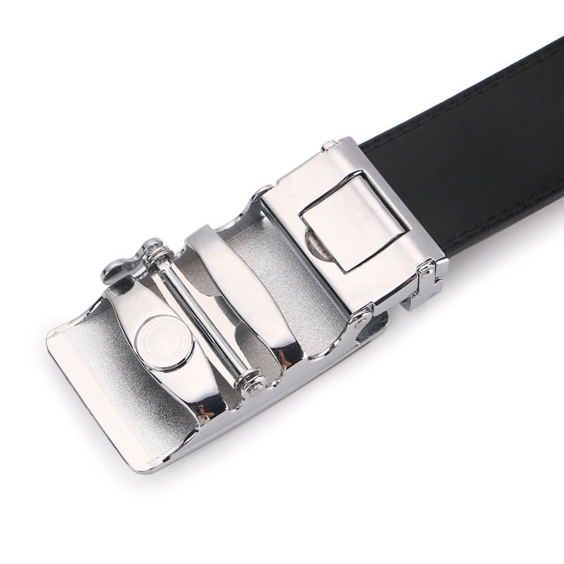 Men's Business Casual Leather Belt With Automatic Buckle