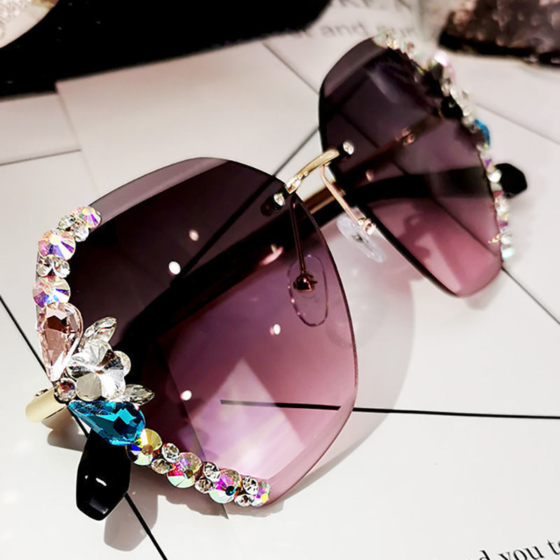 Luxury Rhinestone Square Sunglasses Women Fashion Outdoor Shades