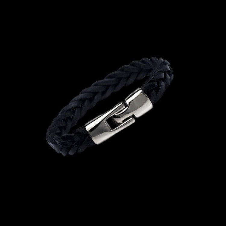 Leather alloy vintage hand-woven bracelet