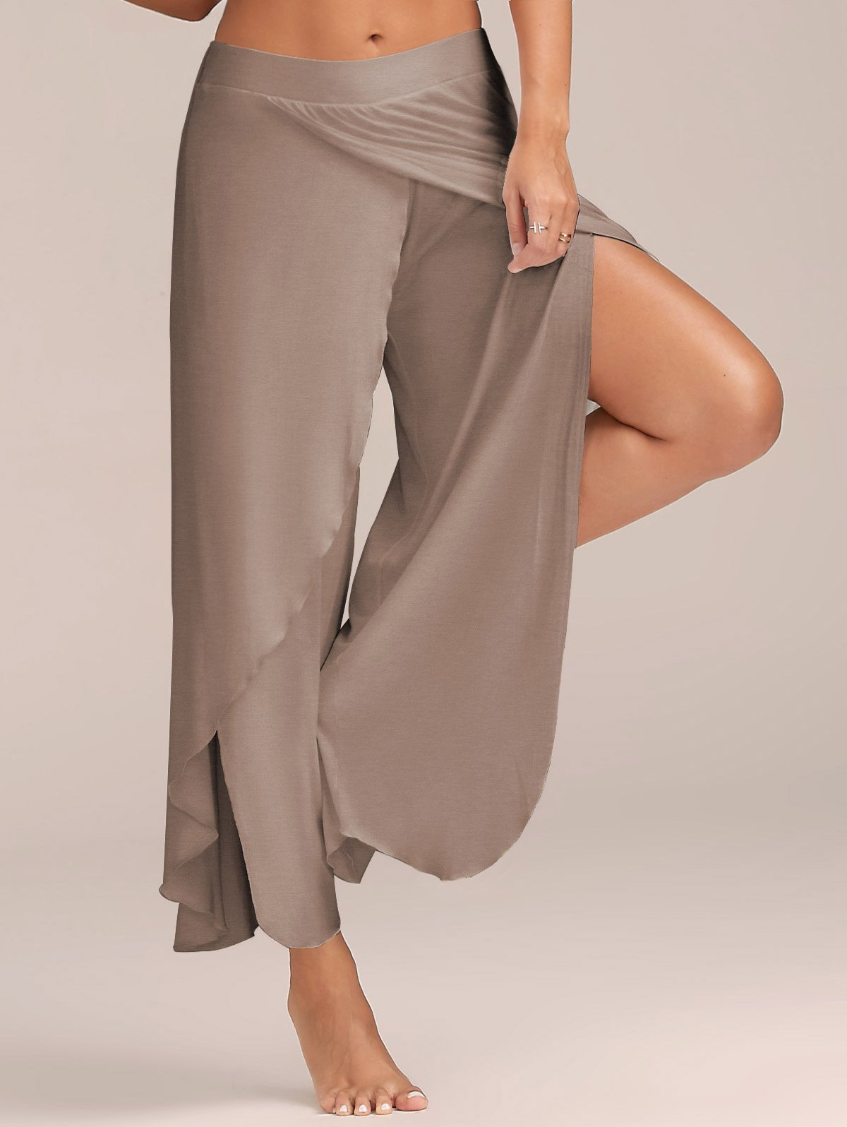 Wide Leg Split Harem Pants