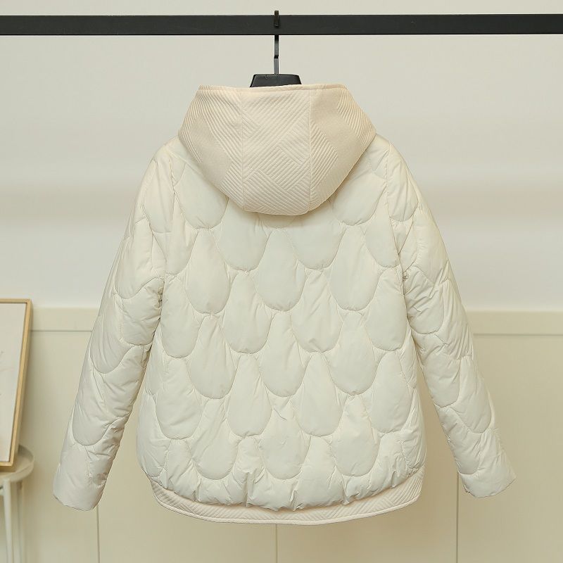 Women's Cotton-padded Short Fake Two-piece Hooded Casual Coat