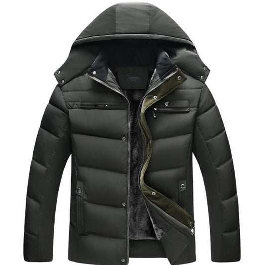 Hooded slim fit plus down padded down jacket men