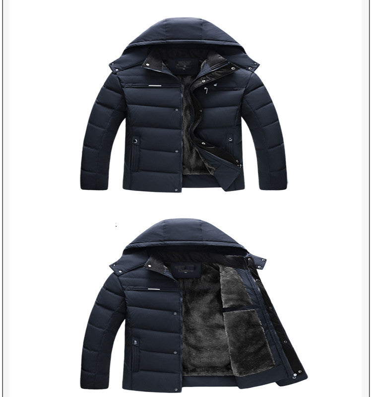 Hooded slim fit plus down padded down jacket men