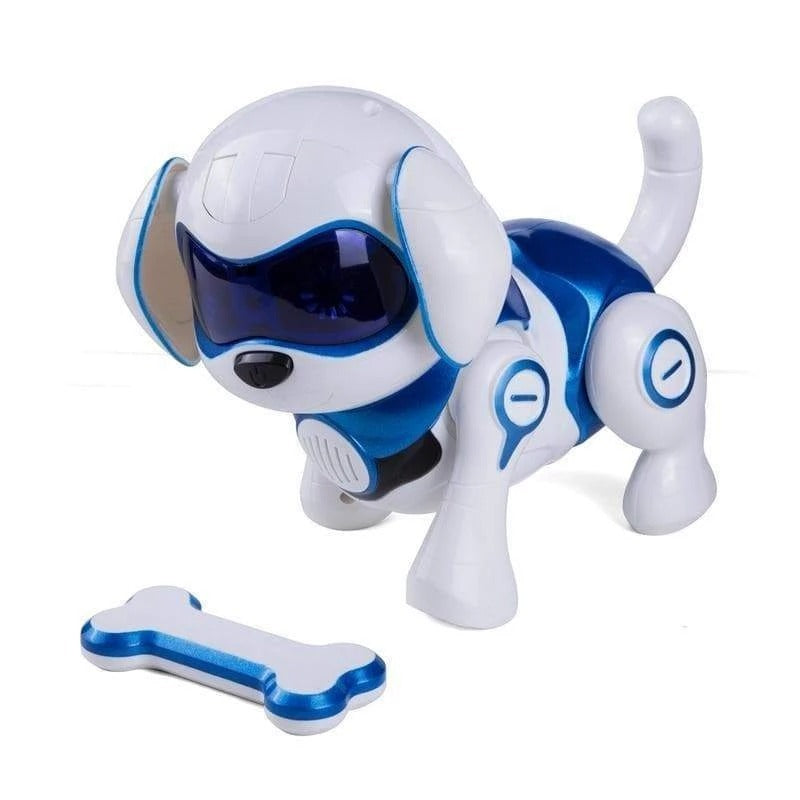 Baby teaches Roque robot dog