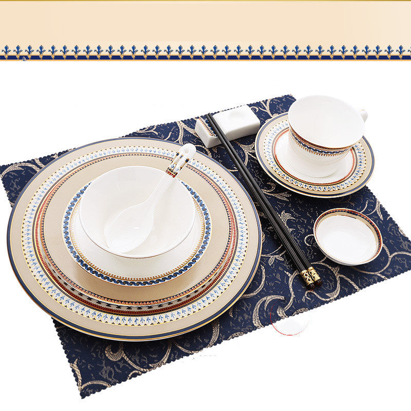 Ceramic European-style Flat Plate Creative Bone China Tableware Set