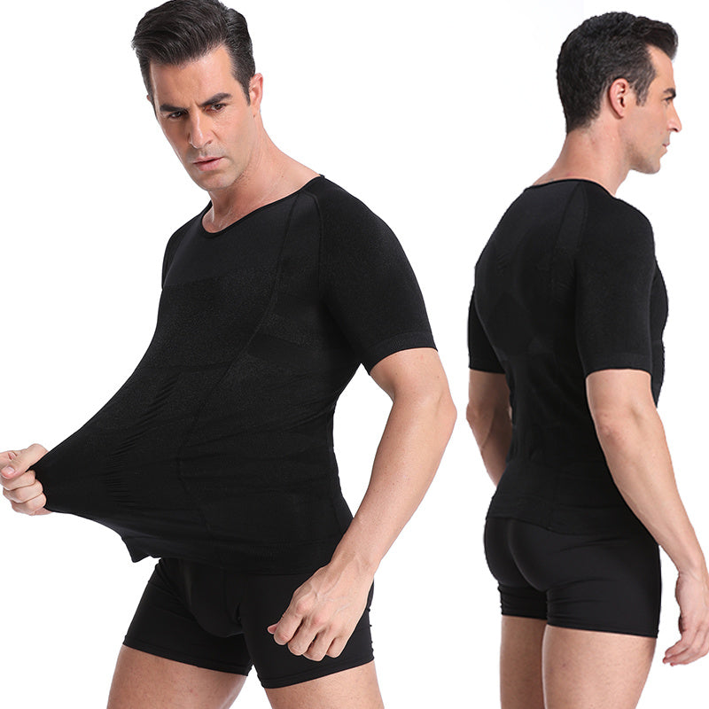 140D Men's Vest Shapewear Men Body Toning T-Shirt Slimming Body Shaper Corrective Posture Belly Control Compression Man Modeling Underwear Corset