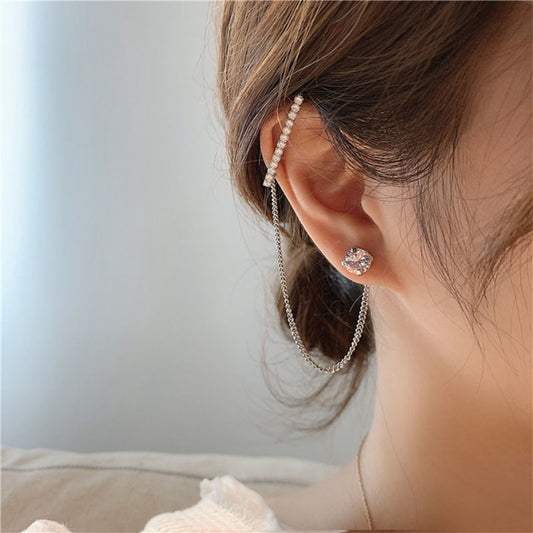 Fashion Long Chain Earrings Butterfly Ear Bone Clip New All-match Without Pierced Ears