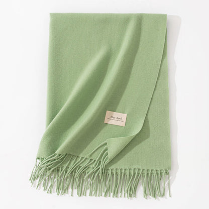 Pure Color Artificial Cashmere Scarf Women's Winter High-grade Shawl