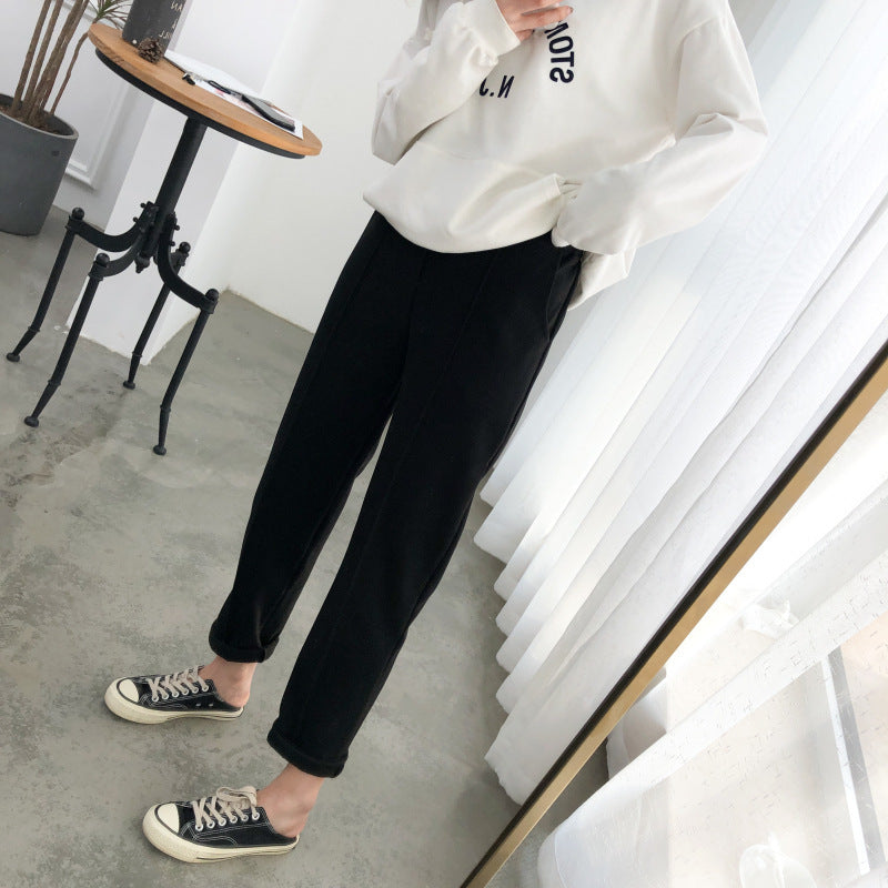 Nine points loose casual straight-leg suit pants