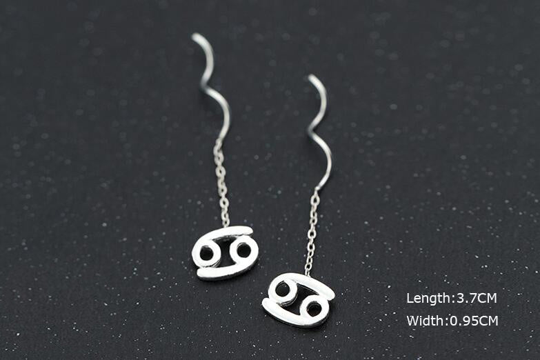 Personality 12 Constellation Ear Line Temperament Wave Ear Chain Earring