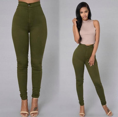 Ladies fashion slim casual stretch skinny jeans