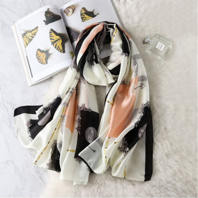 All-in-one Sunscreen Shawl Travel Silk Scarf Women's Beach Towel