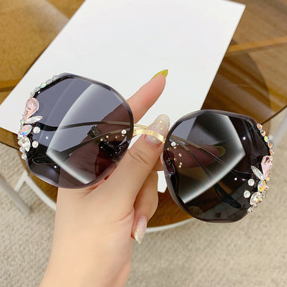 Women's Fashion Rimless Cut Edge Diamond Sunglasses