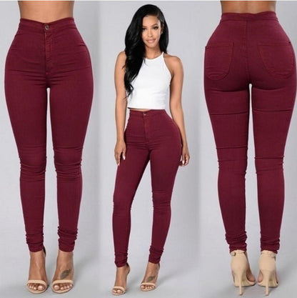 Ladies fashion slim casual stretch skinny jeans