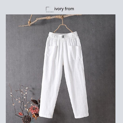 Women's Cotton And Linen Casual Pants