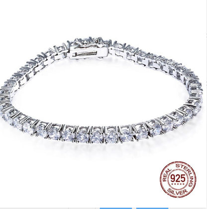 S925 Silver Bracelet 17-19cm Chain Length Optional Tennis Chain